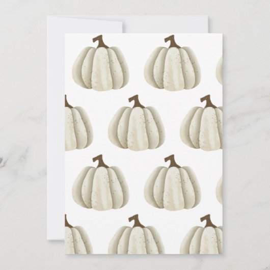 女の子の赤ちゃんシャワー小さなカボチャが途中にある 招待状 (裏面)