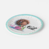 女の子の赤ちゃんシャワー小さな人魚だ ペーパープレート (アングル)