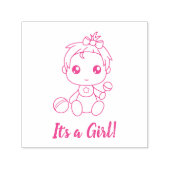 女の子の赤ちゃんシャワー性別の表示 セルフインキングスタンプ (デザイン)