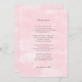 女の子の赤ちゃんシャワー感謝の詩のノート サンキューカード (正面/裏面)