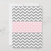 女の子の赤ちゃんシャワー招待ピンク象テーマ 招待状 (裏面)