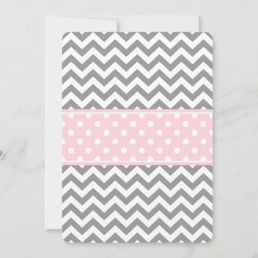 女の子の赤ちゃんシャワー招待ピンク象テーマ 招待状 (裏面)