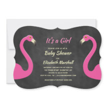 女の子の赤ちゃんシャワー招待状 – チョーク
