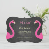 女の子の赤ちゃんシャワー招待状 – チョーク 招待状 (スタンド正面)