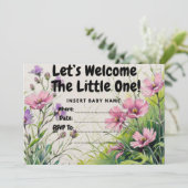 女の子の赤ちゃんシャワー招待状 招待状 (スタンド正面)