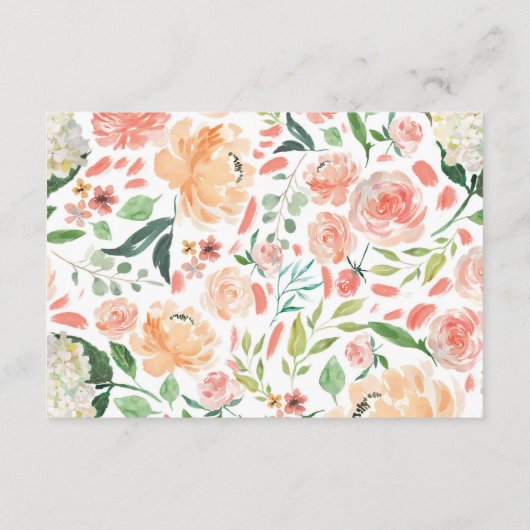 女の子の赤ちゃんシャワー本のリクエスト、桃の素朴クラフト エンクロージャーカード (裏面)