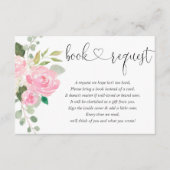 女の子の赤ちゃんシャワー本のリクエスト、赤面ピンク白 エンクロージャーカード (正面)