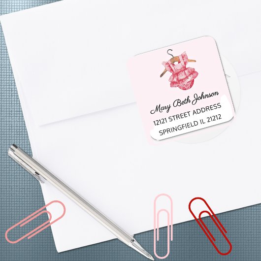 女の子の赤ちゃんシャワー水色1.5インアドレスステッカー スクエアシール