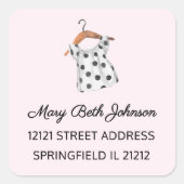 女の子の赤ちゃんシャワー水色1.5インアドレスステッカー スクエアシール (正面)