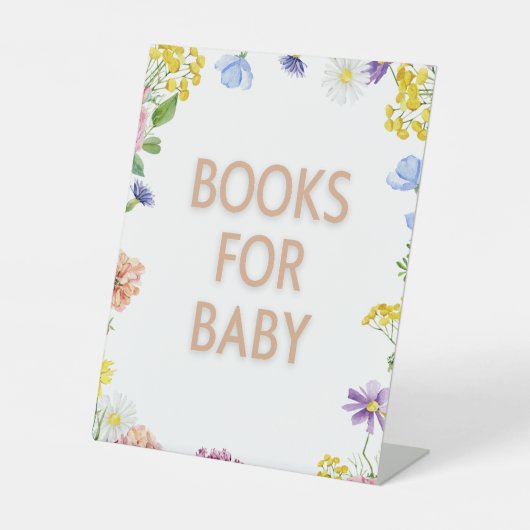 女の子の赤ちゃんシャワー甘い可能なビーフローラパーティー 台座サイン (正面)