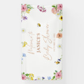 女の子の赤ちゃんシャワー甘い可能なビーフローラ背景 横断幕 (縦)