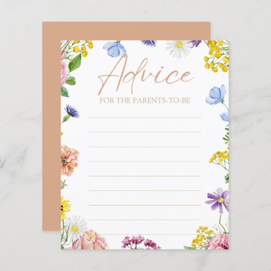 女の子の赤ちゃんシャワー甘いas can beeアドバイスカード (正面/裏面)