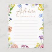 女の子の赤ちゃんシャワー甘いas can beeアドバイスカード (正面)