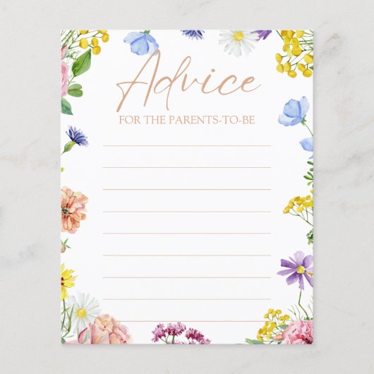 女の子の赤ちゃんシャワー甘いas can beeアドバイスカード (正面)