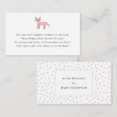 女の子の赤ちゃんシャワー用キツネブックリクエストカード エンクロージャーカード (正面/裏面)