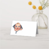 女の子の赤ちゃんシャワー白ありがとう プレイスカード (裏面)