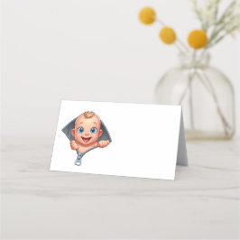 女の子の赤ちゃんシャワー白ありがとう プレイスカード