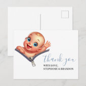 女の子の赤ちゃんシャワー白ありがとう ポストカード (正面/裏面)