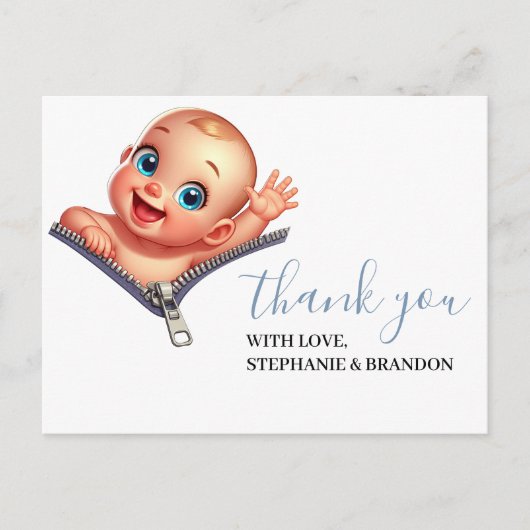 女の子の赤ちゃんシャワー白ありがとう ポストカード (正面)