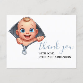 女の子の赤ちゃんシャワー白ありがとう ポストカード