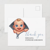 女の子の赤ちゃんシャワー白ありがとう ポストカード (正面/裏面)