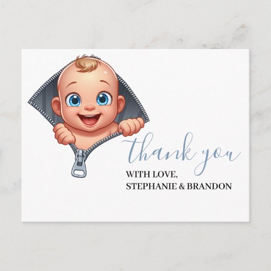 女の子の赤ちゃんシャワー白ありがとう ポストカード (正面)