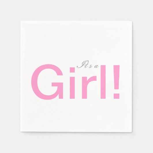 女の子の赤ちゃんシャワー紙ナプキンセット スタンダードカクテルナプキン (正面)