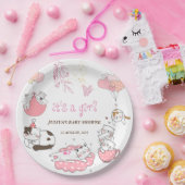 女の子の赤ちゃんシャワー紙プレート ペーパープレート (パーティー)