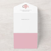 女の子の赤ちゃんシャワー茶のパーティー オールインワン招待状 (外側)