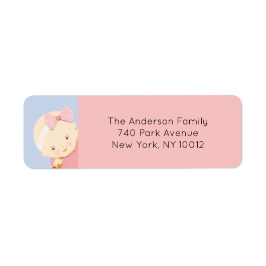 女の子の赤ちゃんシャワー ラベル (正面)