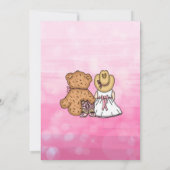 女の子の赤ちゃんシャワー |女性のカーボーイとテディベア 招待状 (裏面)