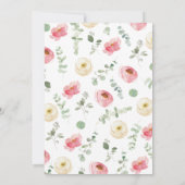 女の子の赤ちゃんシャワー 招待状 (裏面)