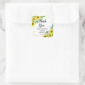 女の子の赤ちゃんシャワーBohoひまわり花ありがとう スクエアシール (バッグ)