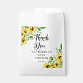 女の子の赤ちゃんシャワーBohoひまわり花ありがとう フェイバーバッグ (正面)