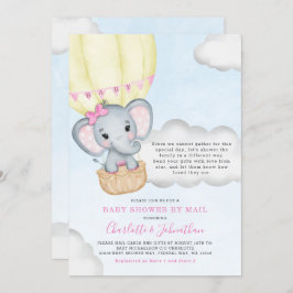 女の子の赤ちゃんシャワーbyメールピンクゾウ 招待状