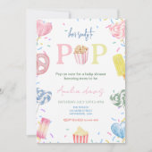 女の子の赤ちゃんポップ・アートののシャワー準備 招待状 (正面)