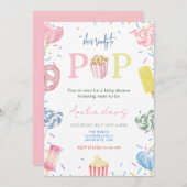 女の子の赤ちゃんポップ・アートののシャワー準備 招待状 (正面/裏面)