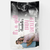 女の子の赤ちゃんモダンシャワーのバナー 横断幕 (縦)