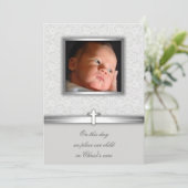 女の子の赤ちゃんレース 洗礼または命名式招待状 招待状 (スタンド正面)