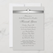 女の子の赤ちゃんレース 洗礼または命名式招待状 招待状 (裏面)