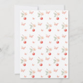 女の子の赤ちゃん服さくらんぼ花の赤ちゃんシャワー 招待状 (裏面)