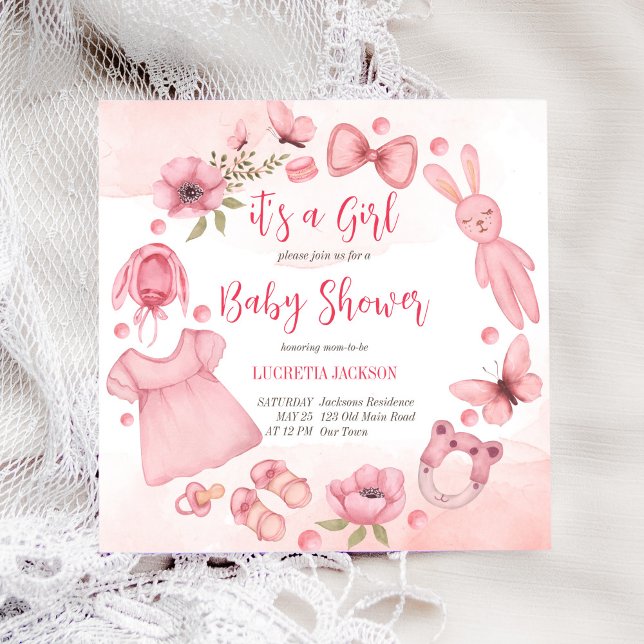 女の子の赤ちゃん服のおもちゃリースの赤ちゃんシャワー (クリエイターアップロード済み)