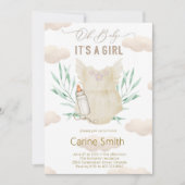 女の子の赤ちゃん服の赤ちゃんシャワーの招待状だ 招待状 (正面)