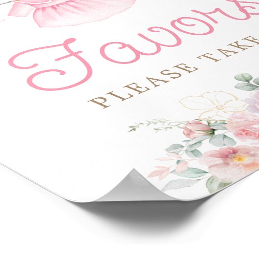 女の子の赤ちゃん服ピンクの物干し線の好意サイン ポスター (角)