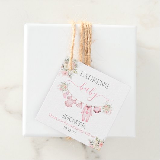 女の子の赤ちゃん服ベビーシャワー フェイバータグ (インサイチュ)