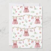 女の子の赤ちゃん服ベビーシャワー 招待状 (裏面)