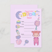 女の子の赤ちゃん歓迎会パーティー招待状 招待状 (正面/裏面)