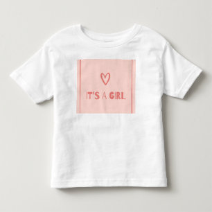 女の子の赤ちゃん発表Tシャツ 可愛いピンク トドラーTシャツ