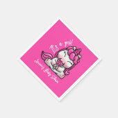 女の子の赤ちゃん ピンクのユニコーン 性別発表パーティー スタンダードカクテルナプキン (角)