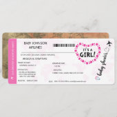 女の子の赤ちゃん 女の子のベビーシャワー招待状 招待状 (正面/裏面)